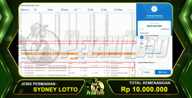 BUKTI JP TOGEL PETANITOTO