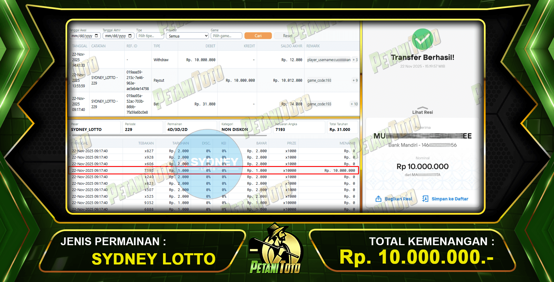 BUKTI SYDNEY LOTTO GACOR
