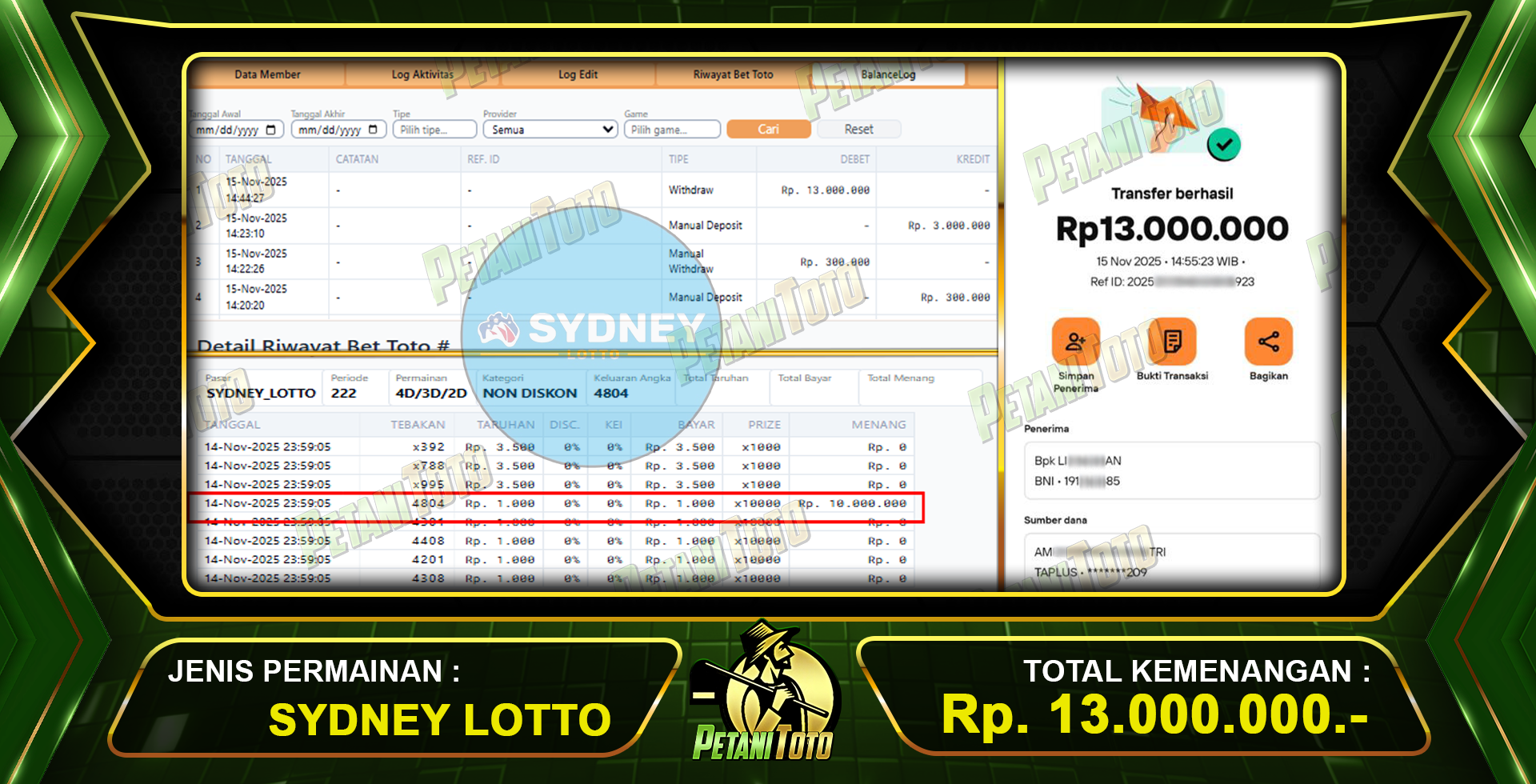 SDY PETANITOTO BIKIN CUAN