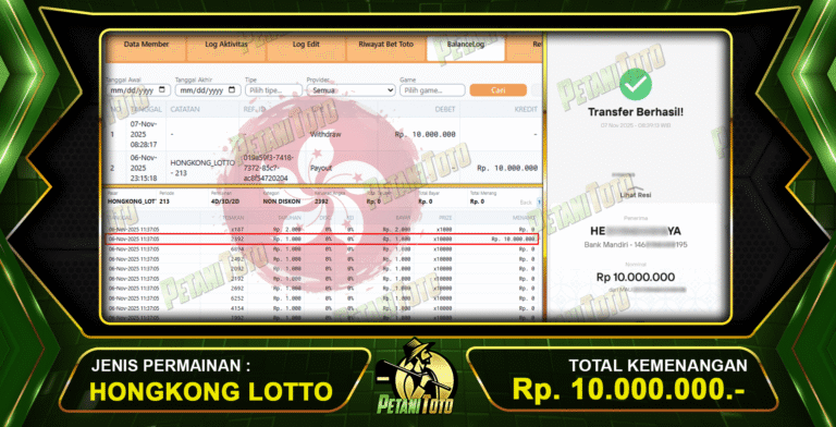 JACKPOT HONGKONG PETANITOTO CUAN