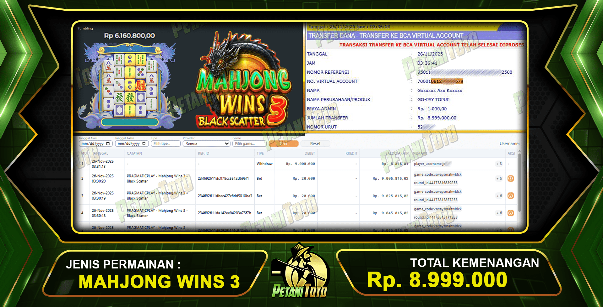 KEMENANGAN MAHJONG PETANITOTO