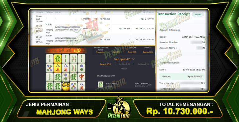 CUAN SLOT MAHJONG PETANITOTO