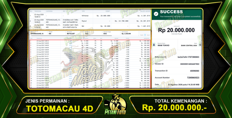 BERULANG KALI JACKPOT TOTOMACAU