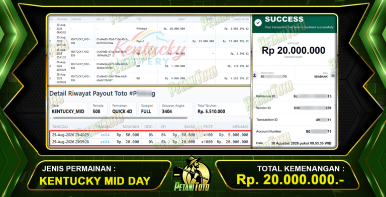 JACKPOT KENTUCKY DIBAYAR LUNAS